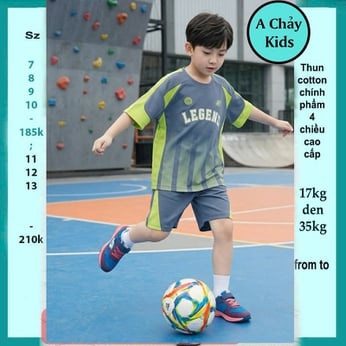Quần áo bé trai cotton in chữ LEGEND phối màu loang phong cách cá tính cho bé diện đi chơi , đi học 