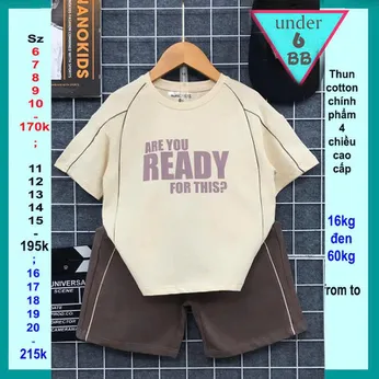Quần áo bé trai cotton in chữ READY mang style cá tính sang xịn cho bé diện đi chơi , du lịch