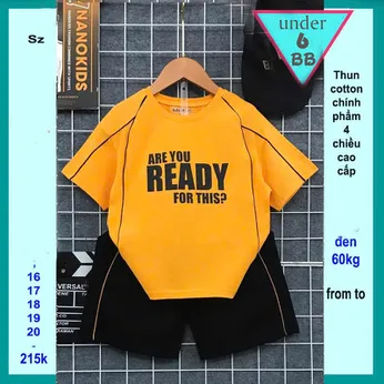 Quần áo bé trai cotton in chữ READY mang style cá tính sang xịn cho bé diện đi chơi , du lịch