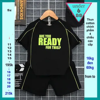 Quần áo bé trai cotton in chữ READY mang style cá tính sang xịn cho bé diện đi chơi , du lịch