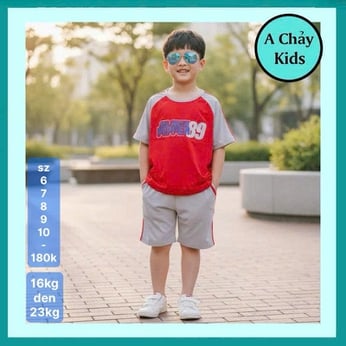 Quần áo bé trai cotton in số 89 phong cách cá tính cho bé diện đi chơi , đi học