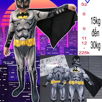 Quần áo bé trai siêu nhân Batman - Siêu Nhân Người Dơi  hóa trang cho bé đi chơi Halloween 