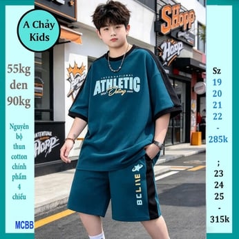 Quần áo bé trai size lớn in chữ ATHLETIC phong cách tuổi teen cho bé diện đi chơi, đi học thêm