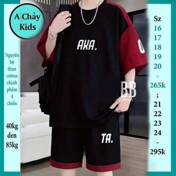 Quần áo bé trai size lớn in chữ AKA phong cách tuổi teen cho bé diện đi chơi , du lịch