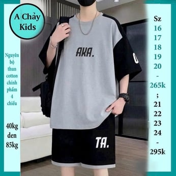 Quần áo bé trai size lớn in chữ AKA phong cách tuổi teen cho bé diện đi chơi , du lịch