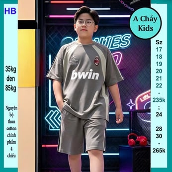 Quần áo bé trai size lớn in chữ BWIN phong cách cá tính cho bé đi chơi , đi học