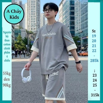 Quần áo bé trai size lớn in chữ COMFORTABLE phong cách cá tính cho bé đi chơi , đi học