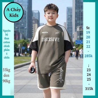 Quần áo bé trai size lớn in chữ DECISIVE phong cách cá tính dành cho tuổi teen