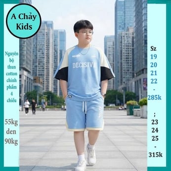 Quần áo bé trai size lớn in chữ DECISIVE phong cách cá tính dành cho tuổi teen