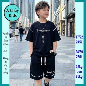 Quần áo bé trai size lớn in chữ ký phong cách cá tính đơn giản cho tuổi teen diện đi chơi ,đi học