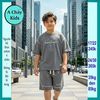 Quần áo bé trai size lớn in chữ ký phong cách cá tính đơn giản cho tuổi teen diện đi chơi ,đi học