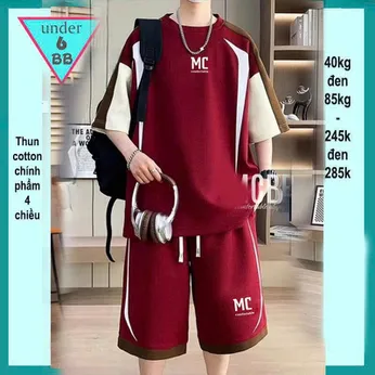 Quần áo bé trai size lớn in chữ MC phối màu cá tính dành cho tuổi teen đi chơi , du lịch