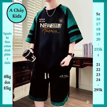 Quần áo bé trai size lớn in chữ New York phong cách cá tính cho bé lớn diện đi chơi , đi học 
