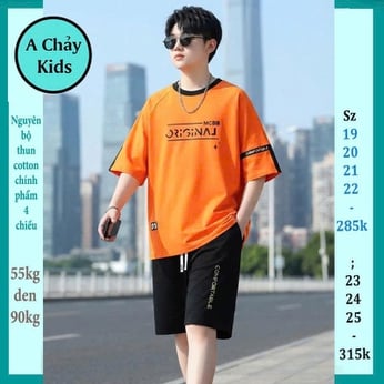 Quần áo bé trai size lớn in chữ ORIGINAJ phong cách hàn quốc cá tính dành cho tuổi teen 