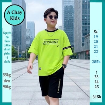 Quần áo bé trai size lớn in chữ ORIGINAJ phong cách hàn quốc cá tính dành cho tuổi teen 
