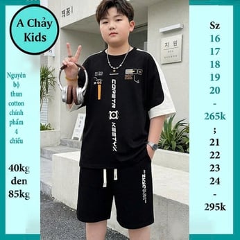 Quần áo bé trai size lớn in chữ đơn giản phong cách cá tính dành cho tuổi teen đi chơi , đi học
