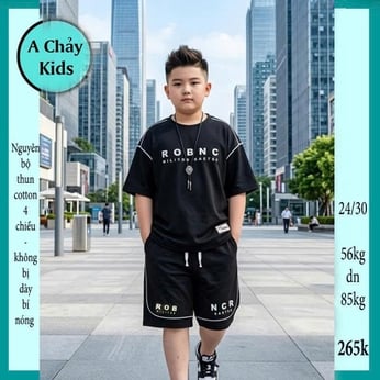 Quần áo bé trai size lớn in chữ ROBNC phong cách cá tính đơn giản cho tuổi teen diện đi chơi ,đi học