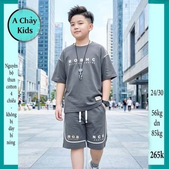 Quần áo bé trai size lớn in chữ ROBNC phong cách cá tính đơn giản cho tuổi teen diện đi chơi ,đi học