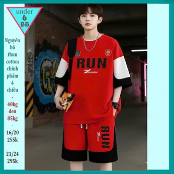 Quần áo bé trai size lớn in chữ RUN phong cách cá tính cho bé đi chơi , đi học 