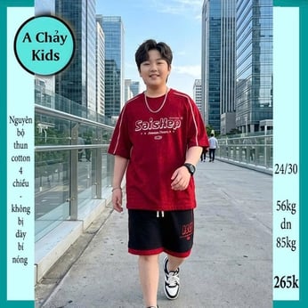 Quần áo bé trai size lớn in chữ Saiskep phong cách đơn giản dành cho tuổi teen diện đi phố 