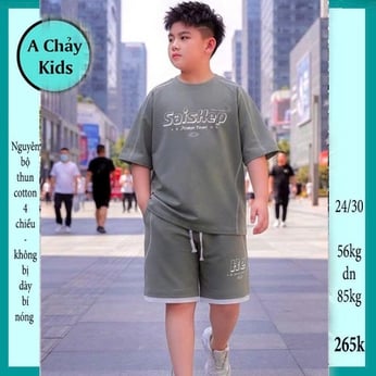 Quần áo bé trai size lớn in chữ Saiskep phong cách đơn giản dành cho tuổi teen diện đi phố 