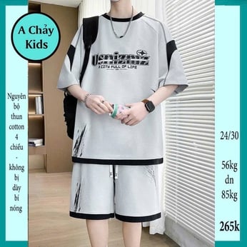 Quần áo bé trai size lớn in chữ Usnimz phong cách cá tính cho bé đi chơi , du lịch