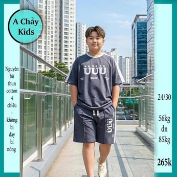 Quần áo bé trai size lớn in chữ UUU phong cách cá tính cho bé diện đi chơi ,du lịch