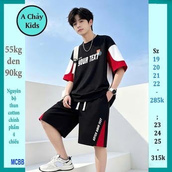 Quần áo bé trai size lớn in chữ YOUR TEXT phong cách cá tính đơn giản cho tuổi teen diện phố