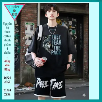 Quần áo bé trai size lớn in hình Chó Sói siêu ngầu cho bé lớn đi chơi , đi học