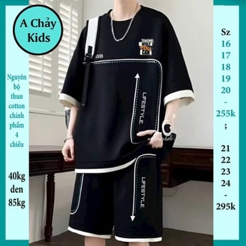 Quần áo bé trai size lớn in chữ phong cách cá tính tuổi teen cho bé đi chơi , đi học