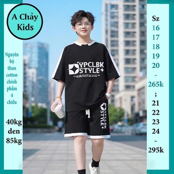 Quần áo bé trai size lớn in chữ YPCLBK STYLE phong cách cá tính dành cho tuổi teen diện đi chơi , đi học