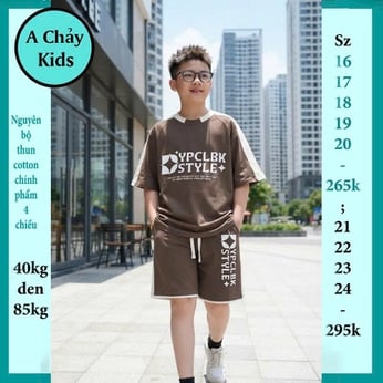 Quần áo bé trai size lớn in chữ YPCLBK STYLE phong cách cá tính dành cho tuổi teen diện đi chơi , đi học