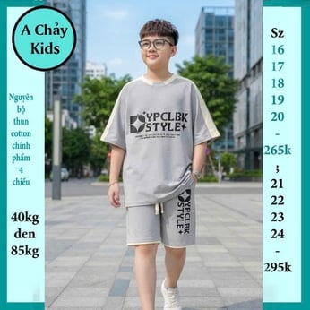 Quần áo bé trai size lớn in chữ YPCLBK STYLE phong cách cá tính dành cho tuổi teen diện đi chơi , đi học