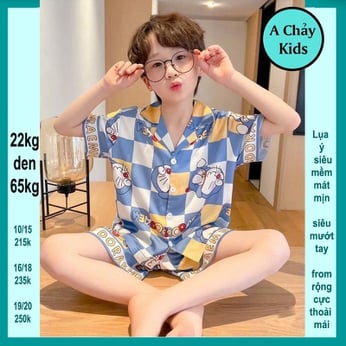 Quần áo pijama bé trai in Doraemoon siêu đáng yêu cho bé 