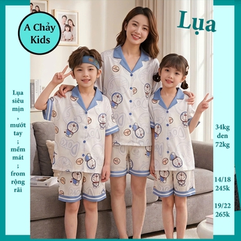 Quần áo pijama bé trai in hình Doreamoon siêu cưng , đáng yêu cho mẹ và bé