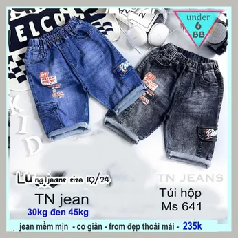 Quần jean bé trai túi hộp (30kg đến 45kg )(TN ms 641 )