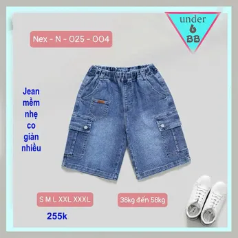 Quần jean bé trai túi hộp ( 38kg đến 58kg ) ( Nex-N-025-004 )