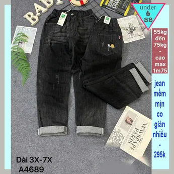 Quần jean dài bé trai cá tính ( A4689 - 55kg đến 75kg )