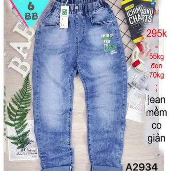 Quần jean dài bé trai (Mã : A2934)(55kg đến 70kg)