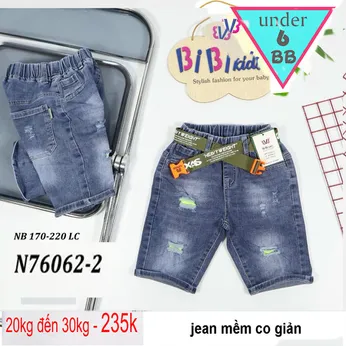 Quần jean ngắn bé trai cao cấp (N76062-2)( 20kg đến 30kg )