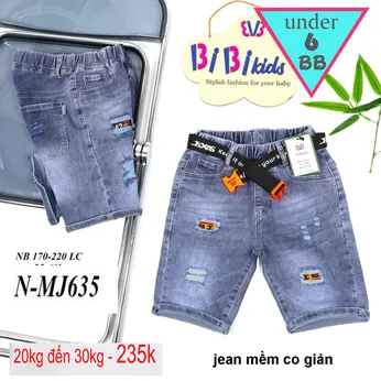 Quần jean ngắn bé trai cao cấp (MJ365)(20kg đến 30kg )