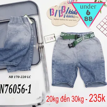 Quần jean ngắn bé trai cao cấp (20kg đến 30kg ) ( N76056-1)