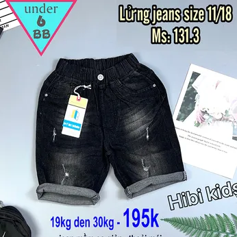 Quần jean ngắn bé trai co giãn (HB131.3)( 19kg đến 30kg )