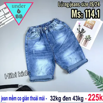 Quần jean ngắn bé trai co giãn ( 32kg đến 43kg) (HB 114.1)