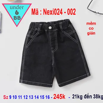 Quần jean ngắn bé trai co giãn (Nexi024-002)(21kg đến 38kg)
