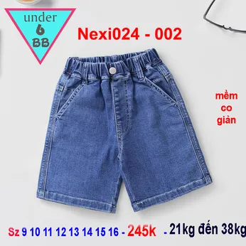 Quần jean ngắn bé trai co giãn ( Nexi024-002)(21kg đến 38kg )