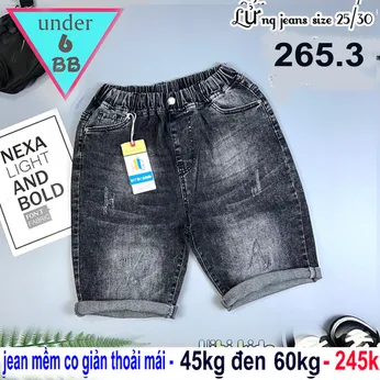 Quần jean ngắn bé trai co giãn (45kg đến 60kg )(MS: 265.3)