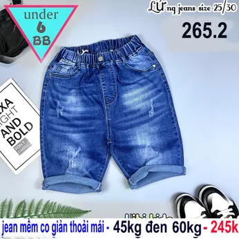 Quần jean ngắn bé trai co giãn (45kg đến 60kg )(MS: 265.2)