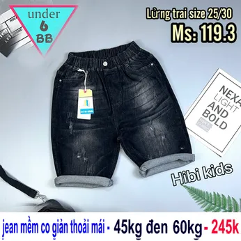 Quần jean ngắn bé trai co giãn (45kg đến 60kg ) (HB 119.3)