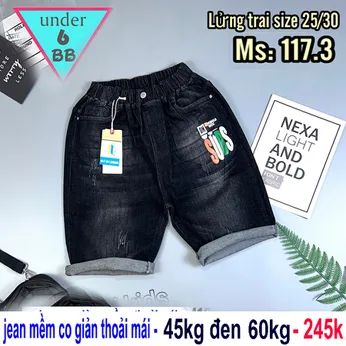 Quần jean ngắn bé trai co giãn (45kg đến 60kg ) (HB 117.1)